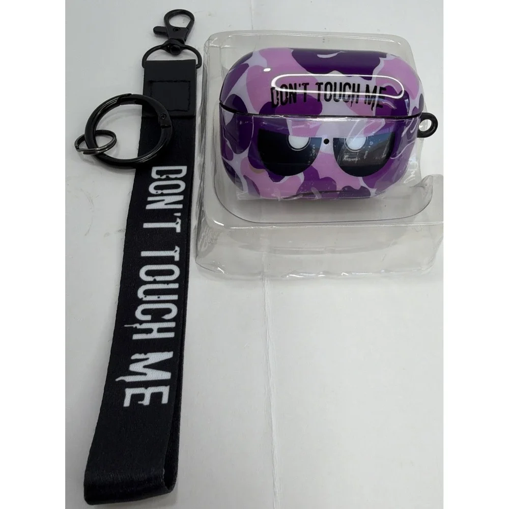 AirPod Pro Case Don't Touch Me Cover with Keychain/Lanyard Soft Cute Shockproof